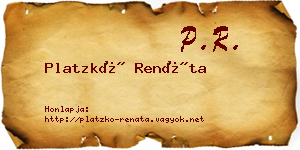 Platzkó Renáta névjegykártya